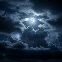 Obraz premium Dark clouds rolled in at night.