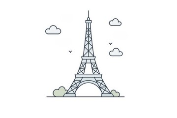 Eiffel Tower &mdash; Minimal Line Icon