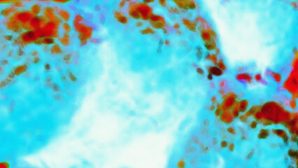 Abstract Retro Background Blue Red Orange Blur Blobs Spots Organic 3d illustration