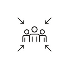 Meeting Point Icon ? Thin Line Human Resources Vector, Editable Illustration..eps