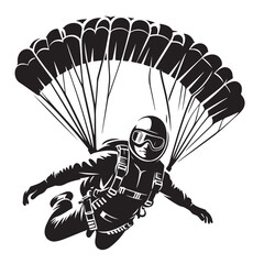 Skydiver with Parachute Silhouette