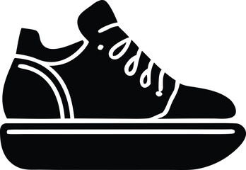 Modern sneaker silhouette icon stylish athletic footwear design for fashion and sports apparel graphics