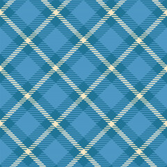 Blue seamless plaid tartan pattern, colorful natural fabric swatch, textile, geometric background
