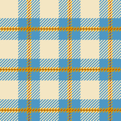 Blue seamless plaid tartan pattern, colorful natural fabric swatch, textile, geometric background