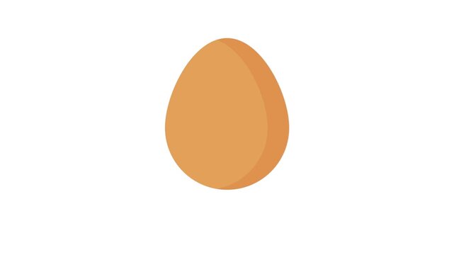 4K animation of egg icon on clean white background