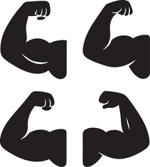 set of bodybuilder arms  icons vector illustration