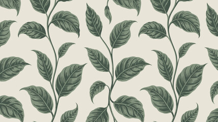 Elegant botanical pattern with lush foliage, perfect for adding a touch of nature's charm to your designs and capturing a timeless, sophisticated aesthetic