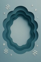 Layered Paper Winter Frame with Snowflakes
