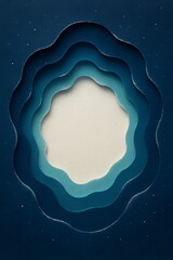 Starry Blue Layered Paper Frame — Copy Space Template
