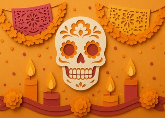 Día de Muertos Altar with Sugar Skull — Papercut