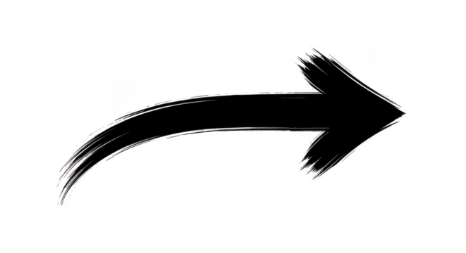 3d black arrow pointing to the right isolated on transparent background