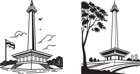 Patriot-black-and-white-icon-of-Indonesian-independent 