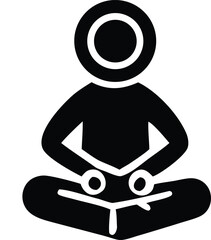 Silhouette of a person meditating in a lotus pose with hands resting on knees representing inner peace and mindfulness