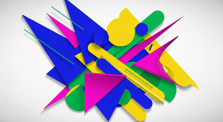Vibrant abstract geometric shapes design with modern style and bright colors for artistic backgrounds or eye catching graphic elements