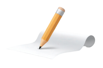 Pencil Writing on Paper in Simple Style with Soft Natural Lighting on White Background for Stationery