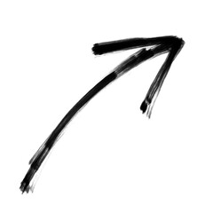 Bold black ink diagonal upward right arrow illustration 