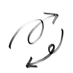 Rough ink arrow doodle element set 