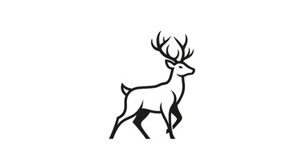 Deer silhouette illustration isolated white background