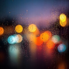 November background: wet glass macro bokeh, city lights, soft gradients, negative space, abstract wallpaper