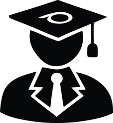 Graduation cap and gown icon representing academic achievement and educational success