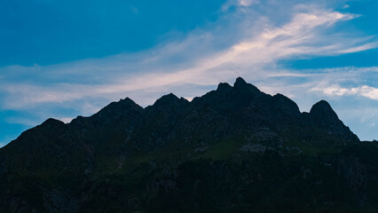 Obraz premium Traditional alpine mountain fires at Laengenfeld, Imst, Oetztal valley, Tyrol, Austria