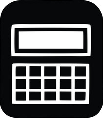 Simple calculator icon black and white minimalist design for digital use and apps mathematical tool symbol for convenience and calculations