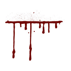 Dripping blood splatters and streaks isolated on a clean white background, graphic element