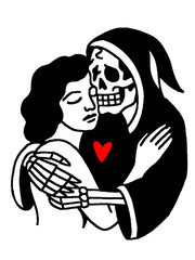 Death's Embrace: Dark Romance Heart Tattoo Love Story