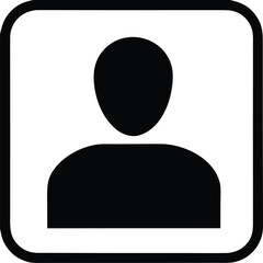 Simple silhouette person icon for user profiles and identity representation clear and modern digital symbol
