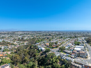 Obraz premium Aerial view of City Heights, one of the poorest areas in San Diego, South California, USA