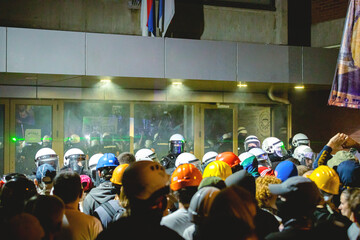 Riot police unit waiting for orders