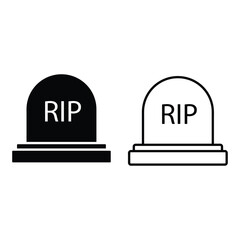 Tombstone icon,Halloween tombstone outline vector icon, Symbol, logo illustration..eps