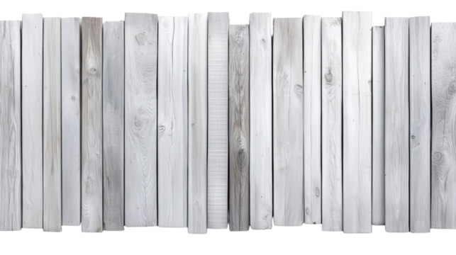Rustic Wooden Fence on Transparent Background