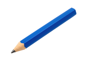 Isolated blue pencil, school or office supply, drawing equipment, writing instrument