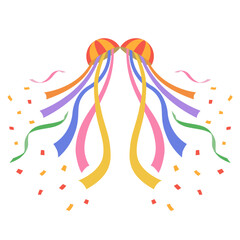 カラフルなくす玉のベクターイラスト