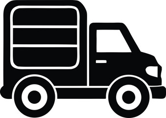 Iconic silhouette of a delivery truck for logistics transportation and cargo shipping services