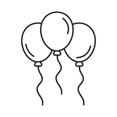 Balloon Icon Set, Party Celebration Symbol Vector Illustration on white background..eps