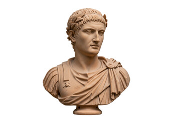 Isolated Caesar statue in studio lighting, ancient Roman emperor, classical art object © Ophelia