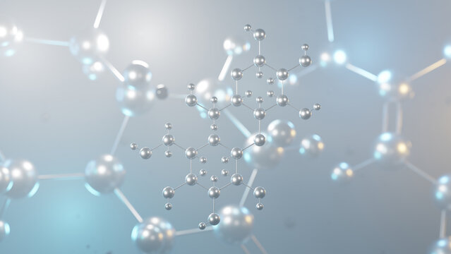 maltose molecular structure, 3d model molecule, disaccharide structural chemical formula view from a microscope