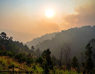Mountain sunrise view