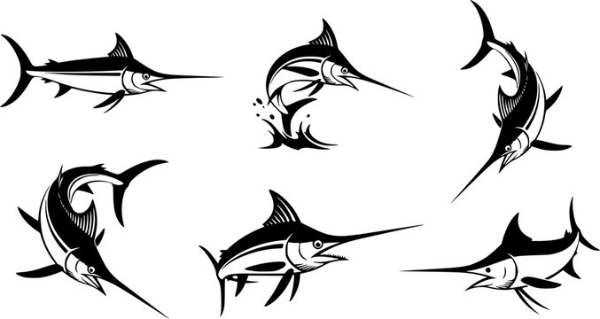 Swordfish silhouette, Sword fish vector, Sword fish, Swordfish clipart, Swordfish icon, Fish silhouette