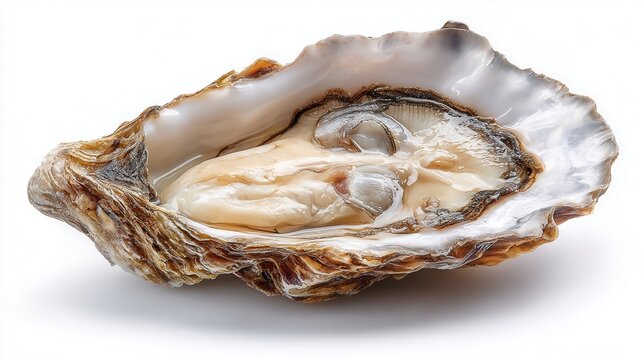 oysters on white background