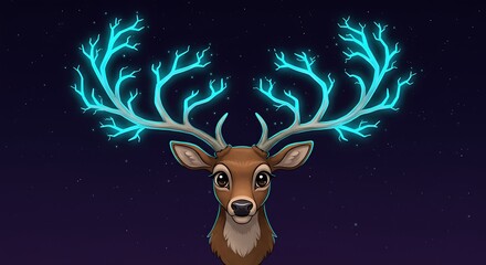 Mystical Deer with Glowing Antlers.