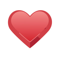 Red heart illustration for love and Valentines Day celebrations with a smooth 3D gradient effect