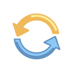 Recycle Arrow Illustration: Two Color Circular Process Design Symbol