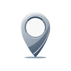 Gray Location Pin Icon, Map Pointer Symbol, GPS Navigation Element