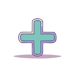Mint and Lilac Plus Sign: Addition, Increase, Positive Concept, Medical Symbol and Graphic Design Element