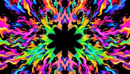 Abstract Psychedelic Explosion Color and Light