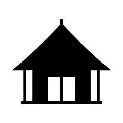 minimal silhouette vector of traditional hut