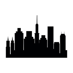 Obraz premium minimal silhouette vector of urban city skyline